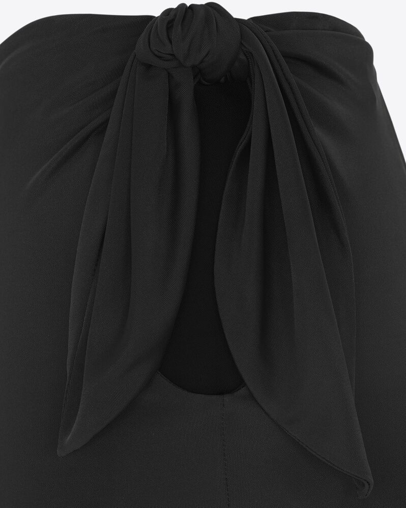 Saint Laurent Wrap Midi Pencil Skirt In Black