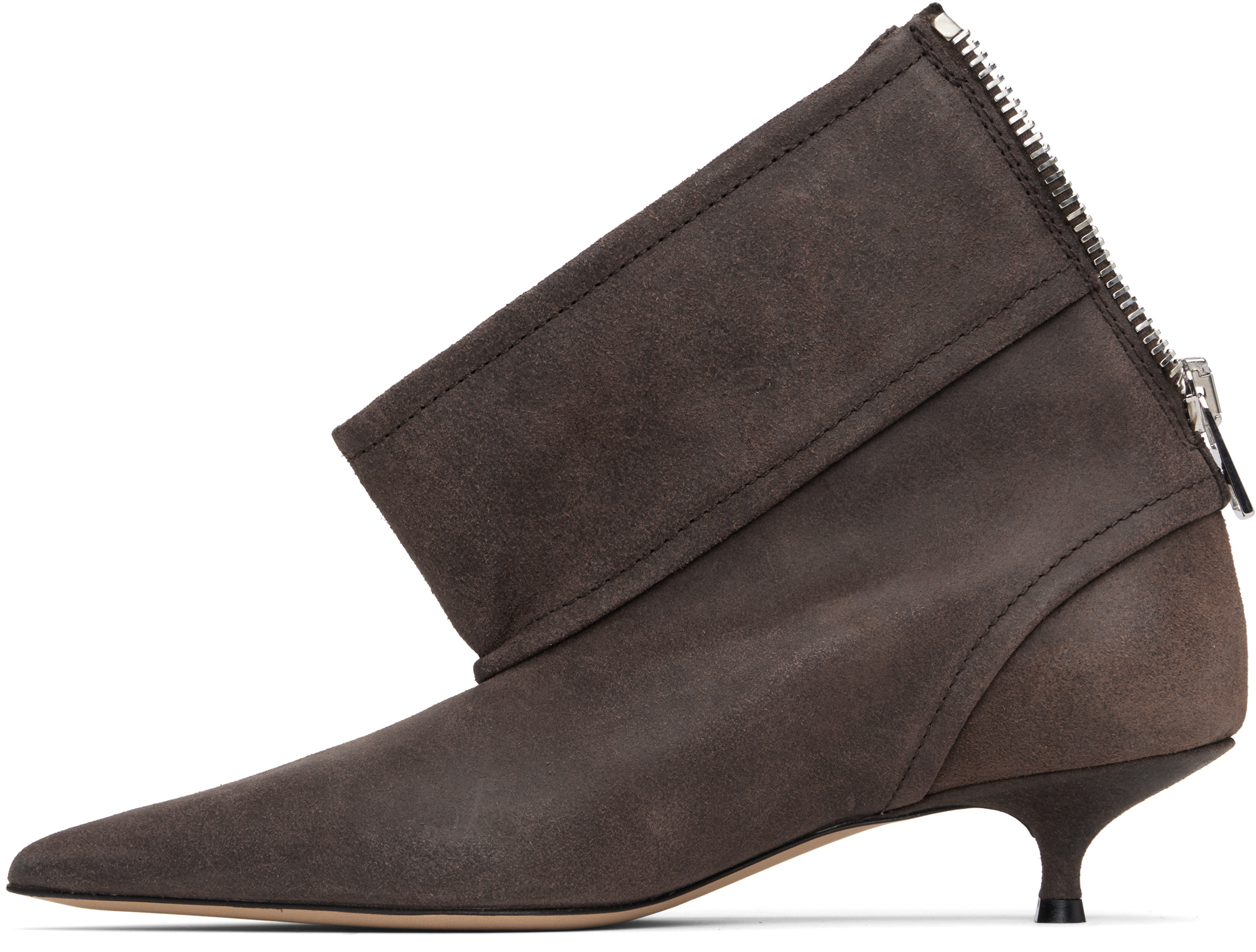 Jw Anderson Biker Kitten Heel Ankle Boots In Brown