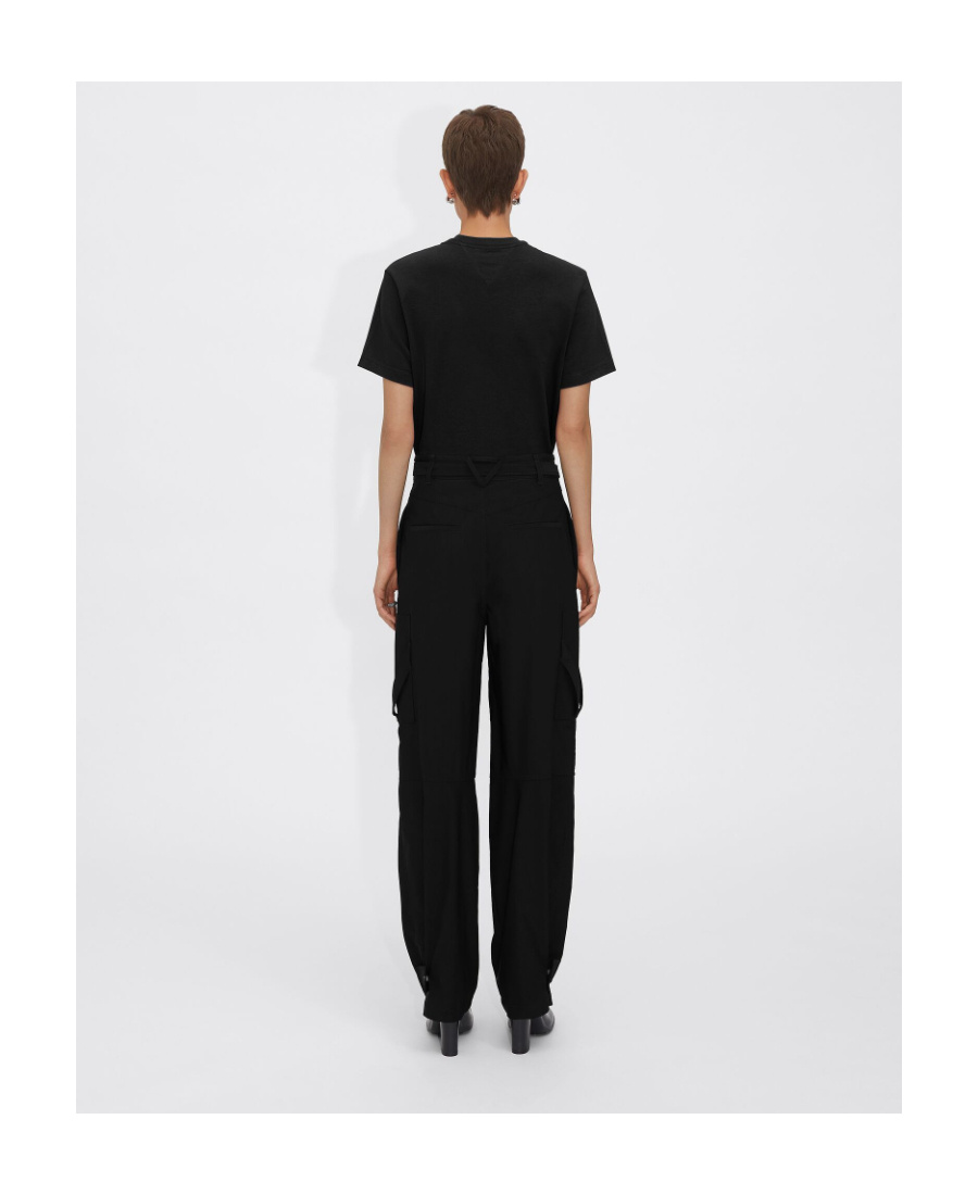 Bottega Veneta Tapered Wool-blend Cargo Pants In Black