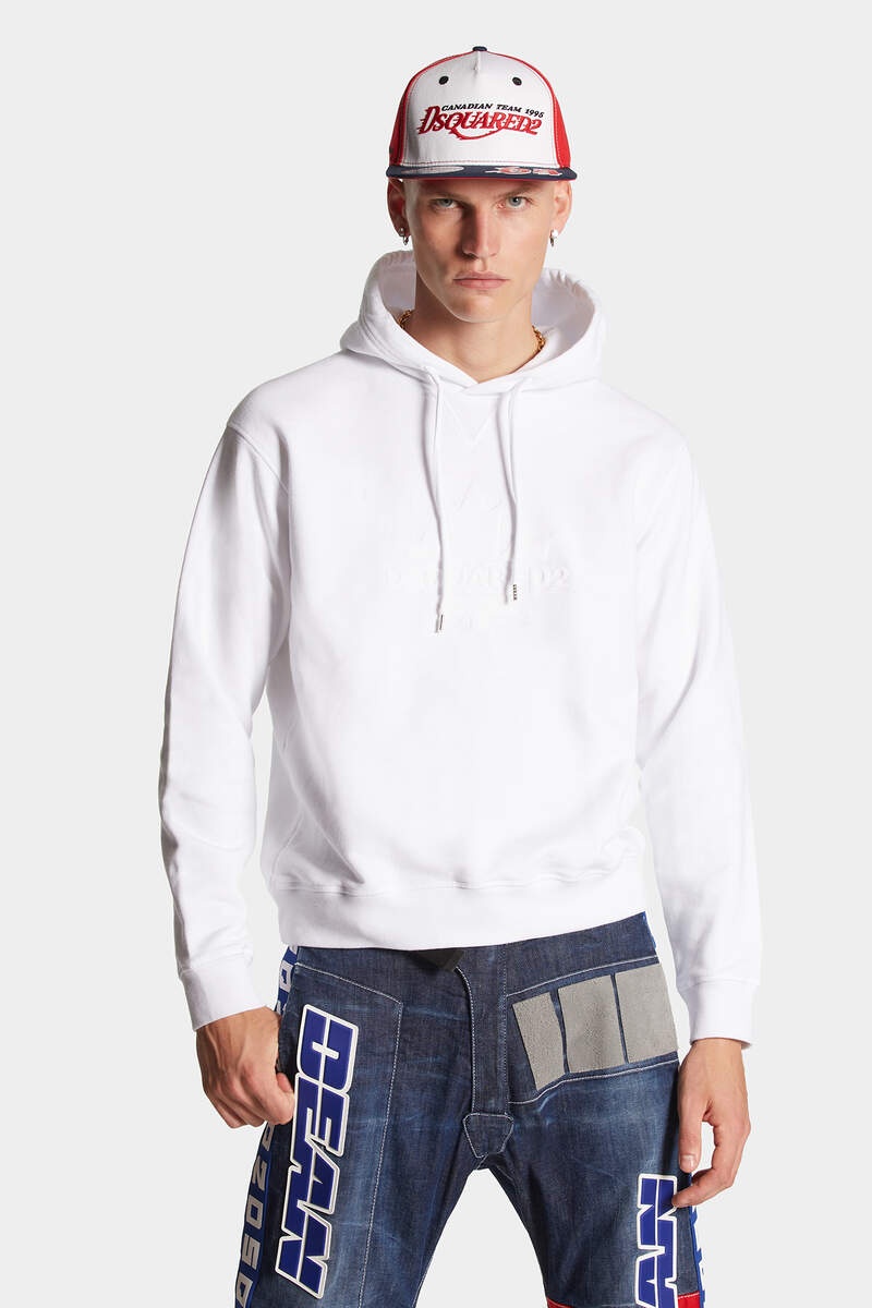 Dsquared2 Cotton Hoodie In White