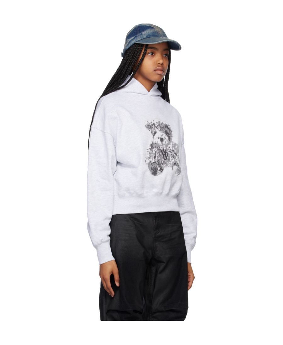 We11 Done Logo-patch Cotton Hoodie In White