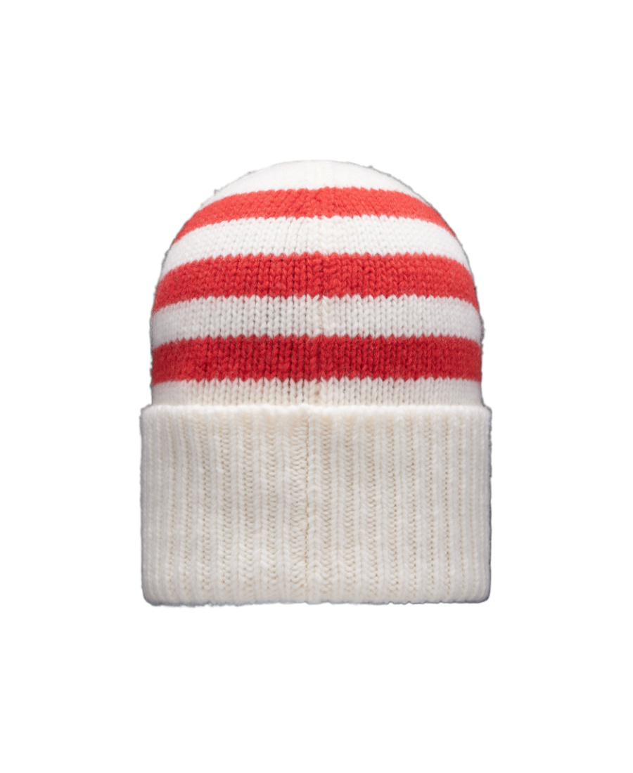 Moncler Striped Ribbed Wool Beanie In Multicolor