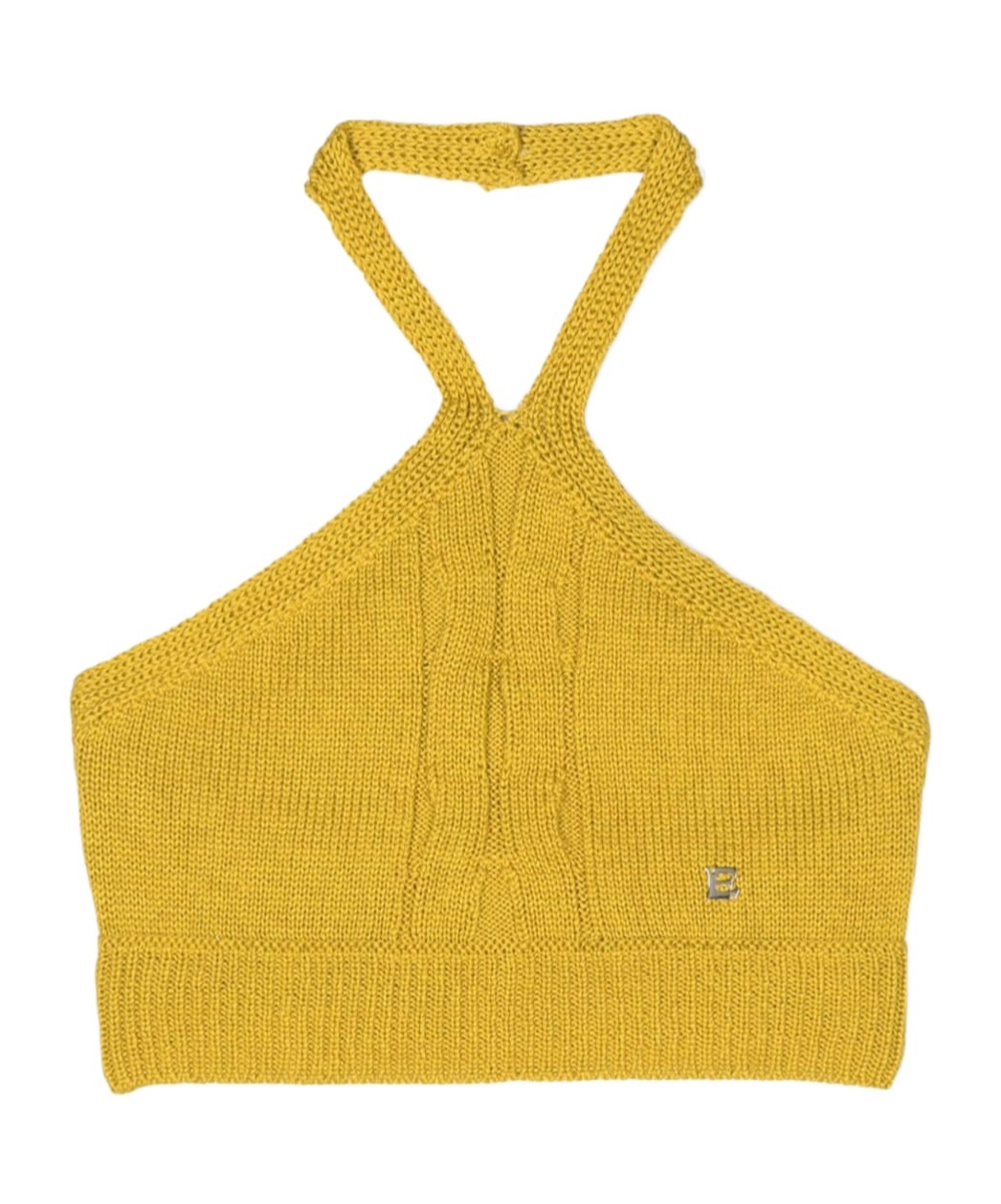 Ermanno Scervino Knitted Neck Vest In Yellow