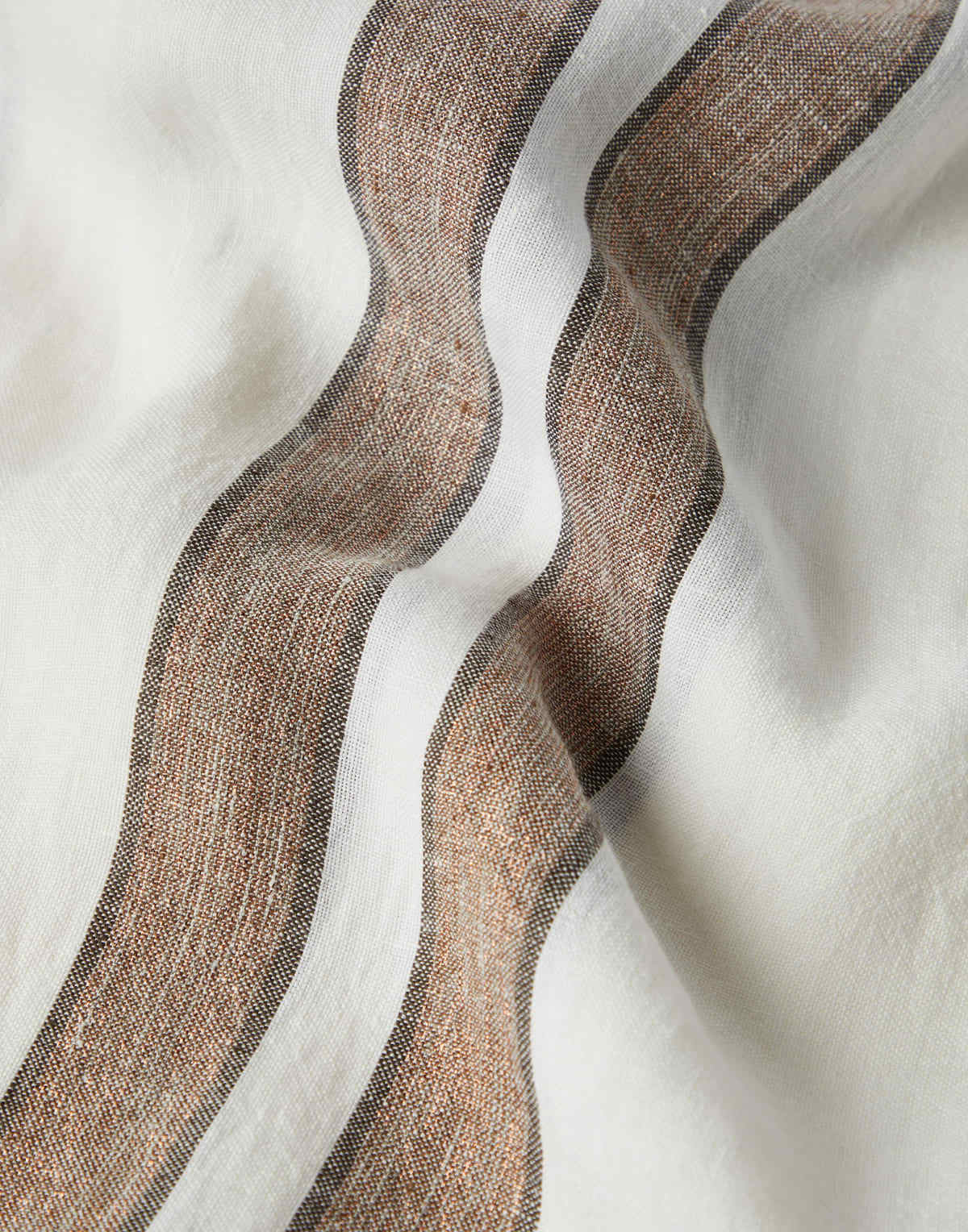 Brunello Cucinelli Striped Fringed Towel In White