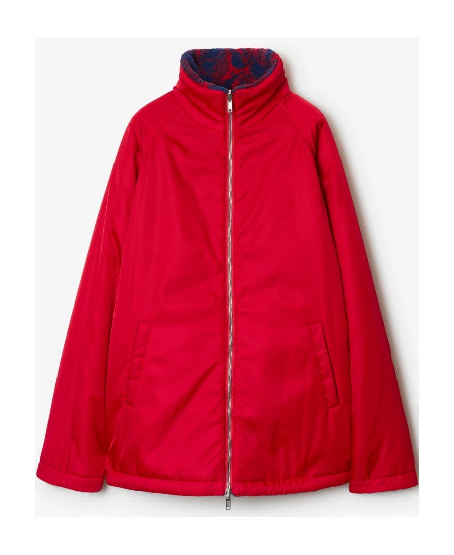 Burberry Rose-print Fleece Reversible Jacket In Red