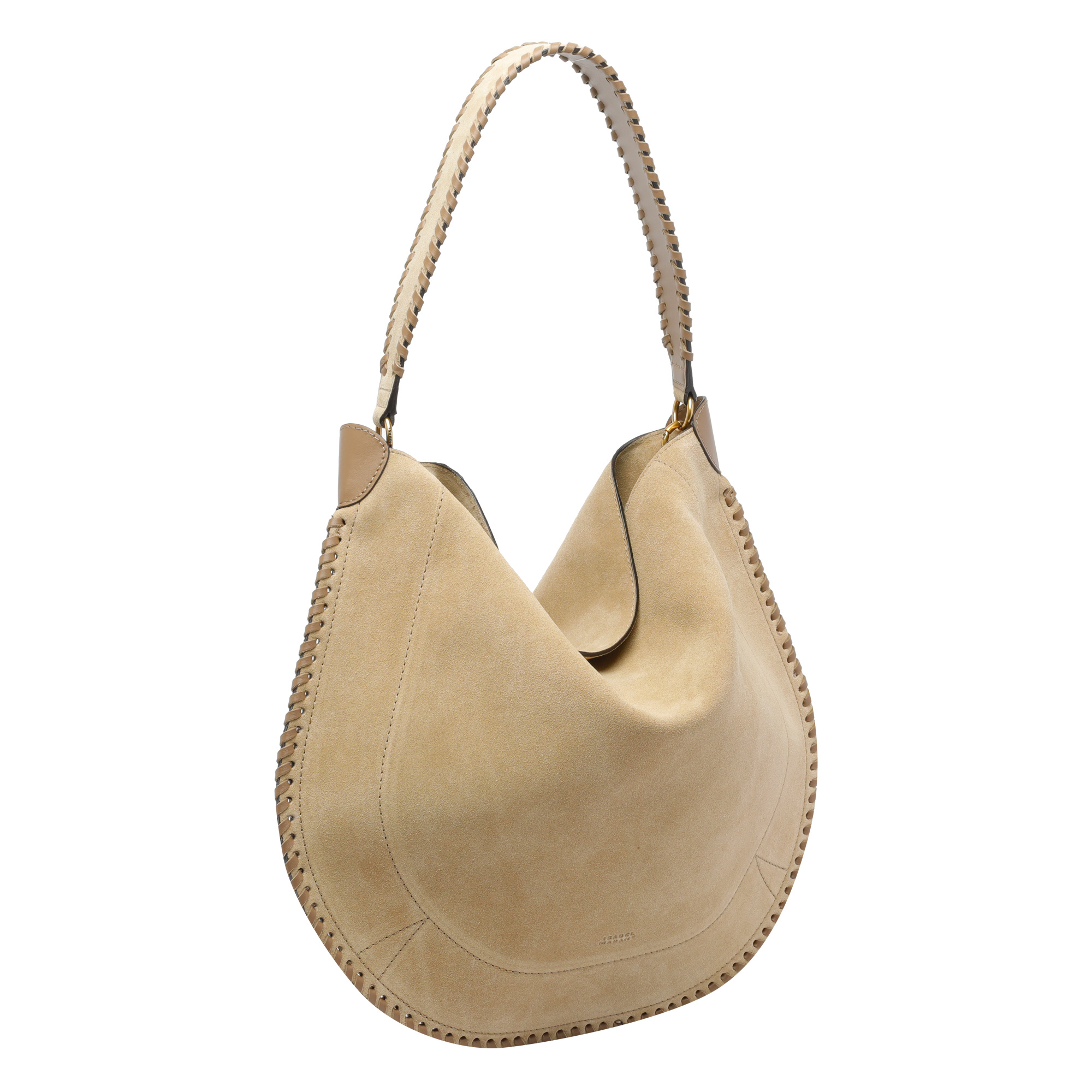 Isabel Marant Oskan Braided-trim Suede Shoulder Bag In Brown