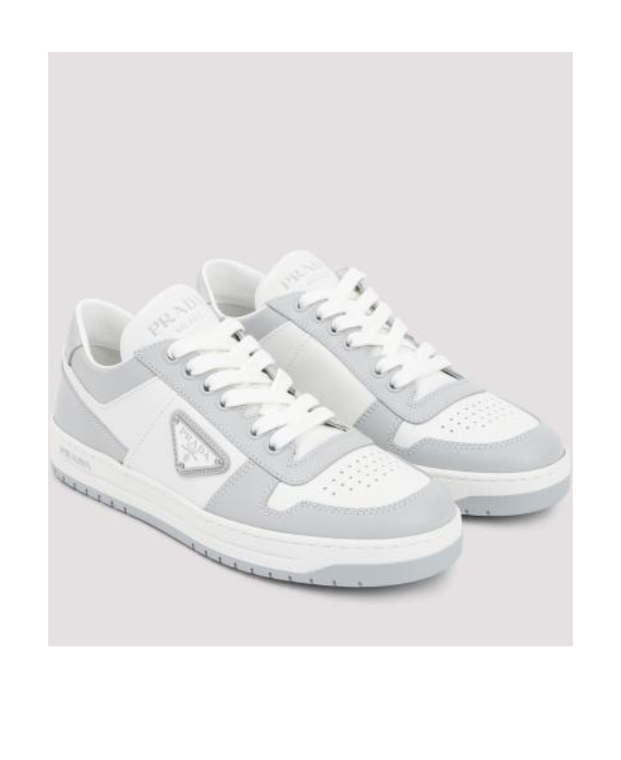 Prada Logo Patch Low-top Casual Shoes In White