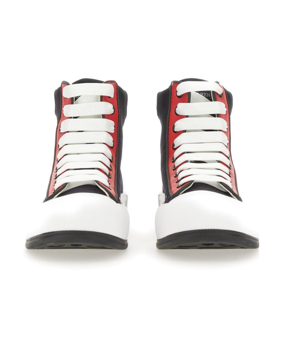 Alexander Mcqueen Tread Slick Lace-up Sneakers In Black