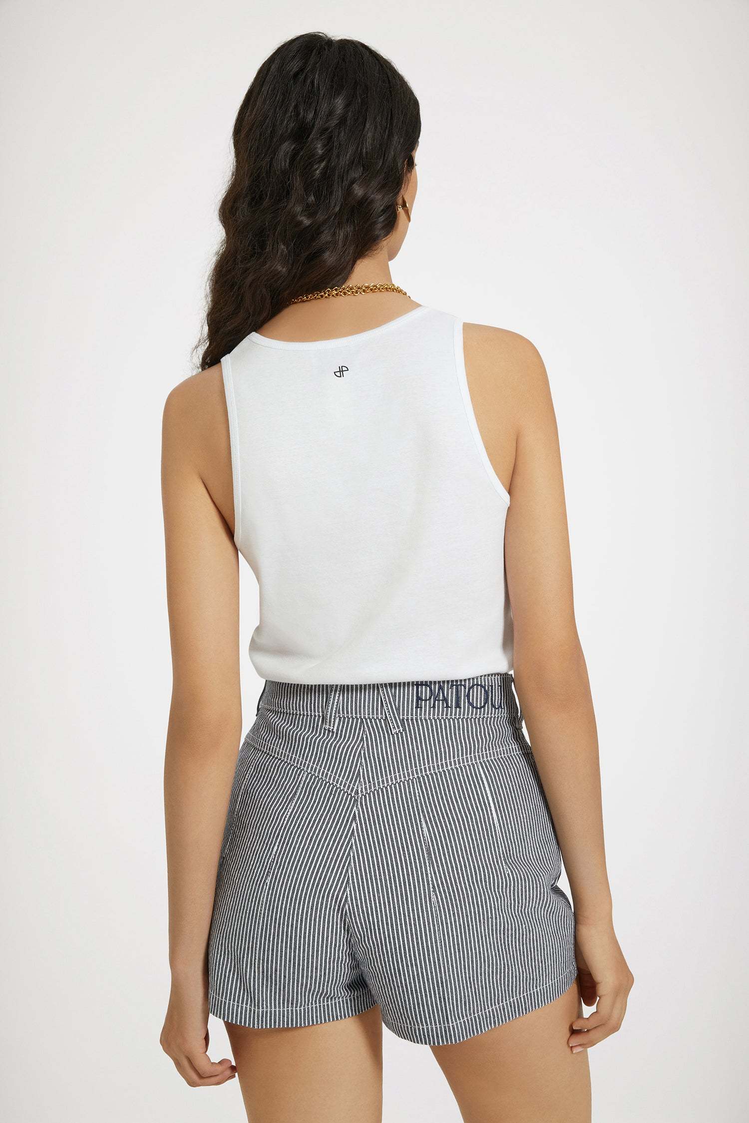 Patou Organic Cotton Fitted Tank Top Clothing In White