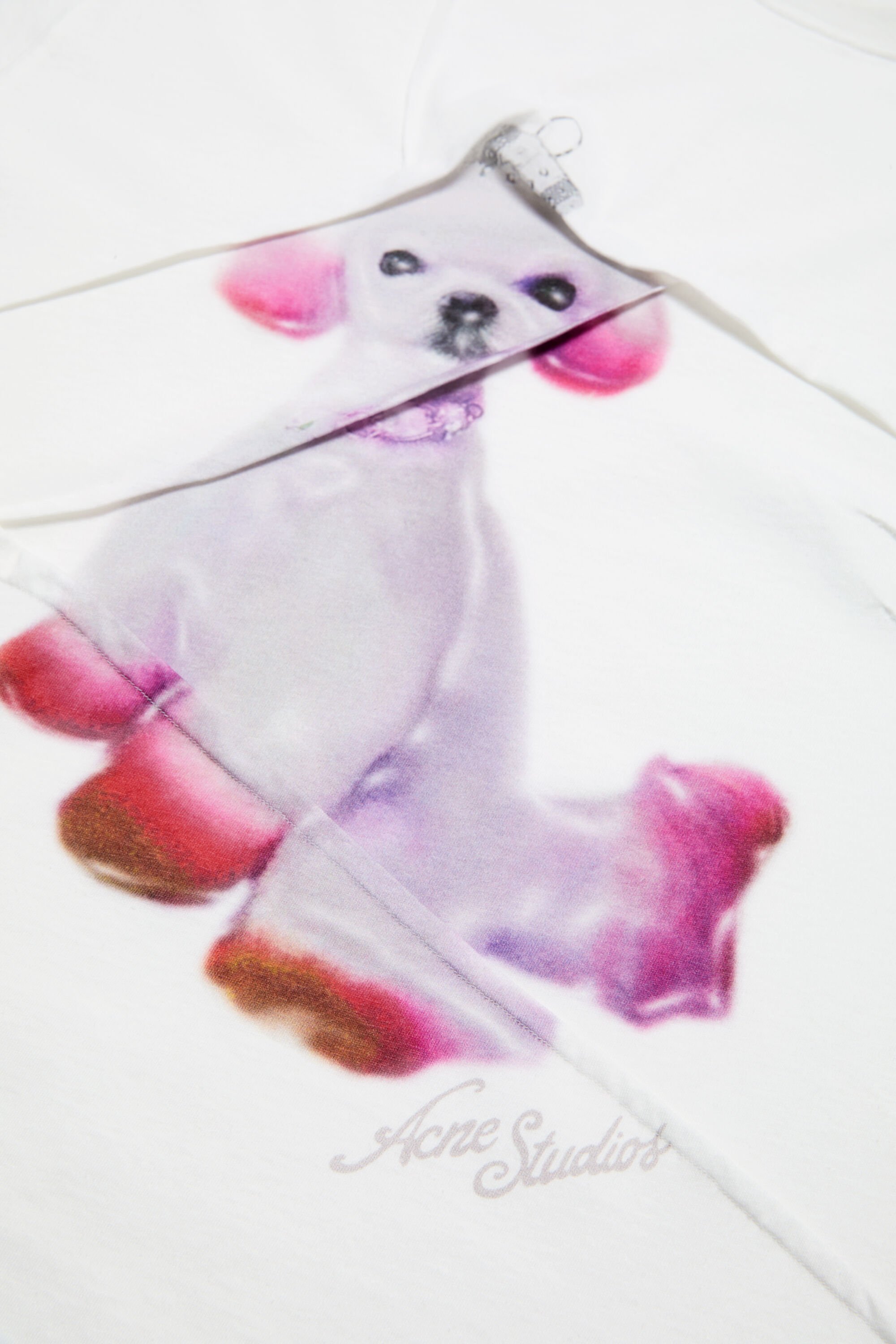 Acne Studios Edra Ornament Winter Graphic T-shirt In White