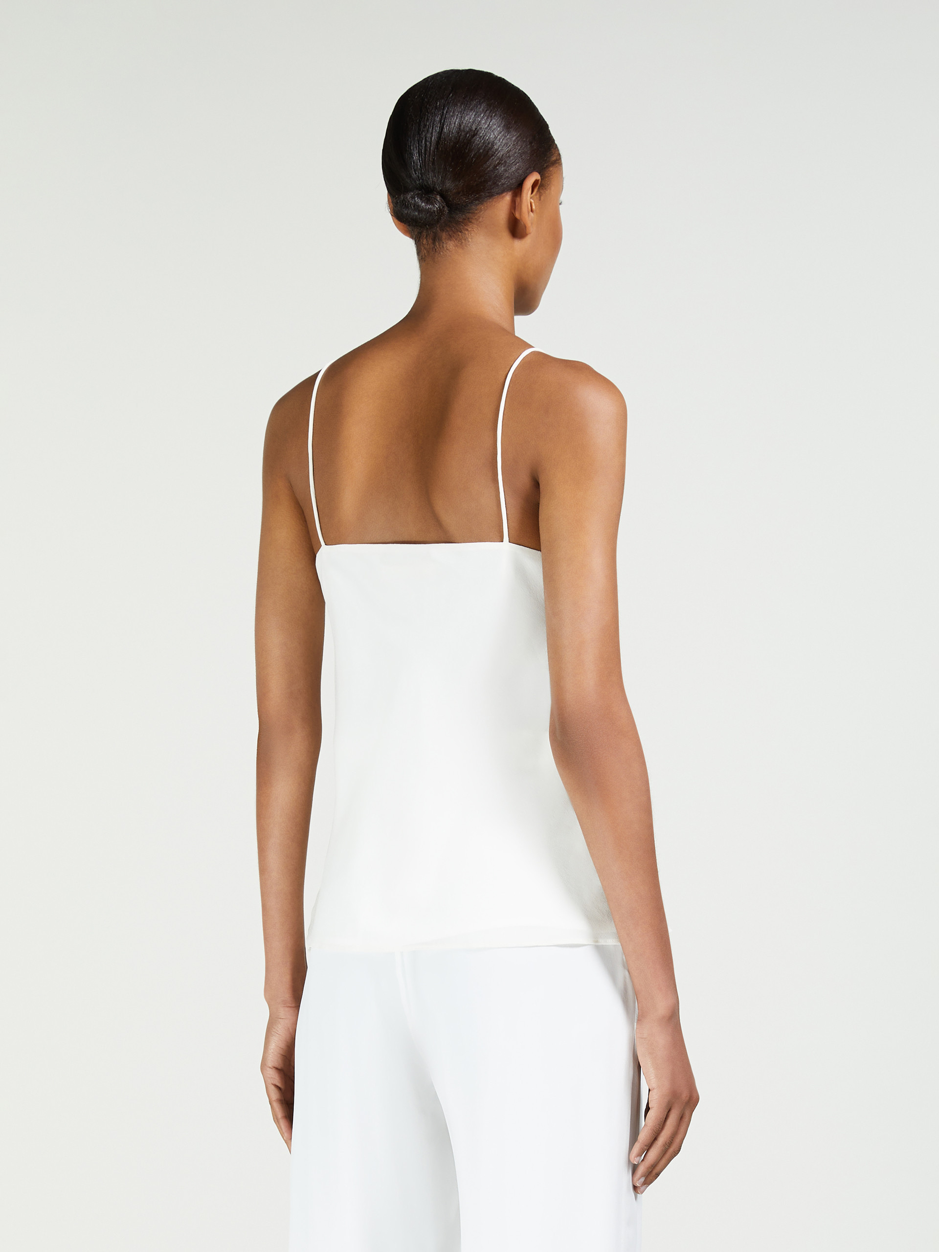 Max Mara Silk Georgette Top In White