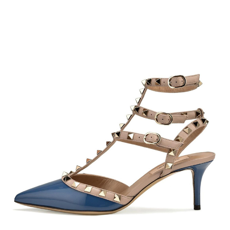 Valentino Pointed Riveted High Heels In Multicolor
