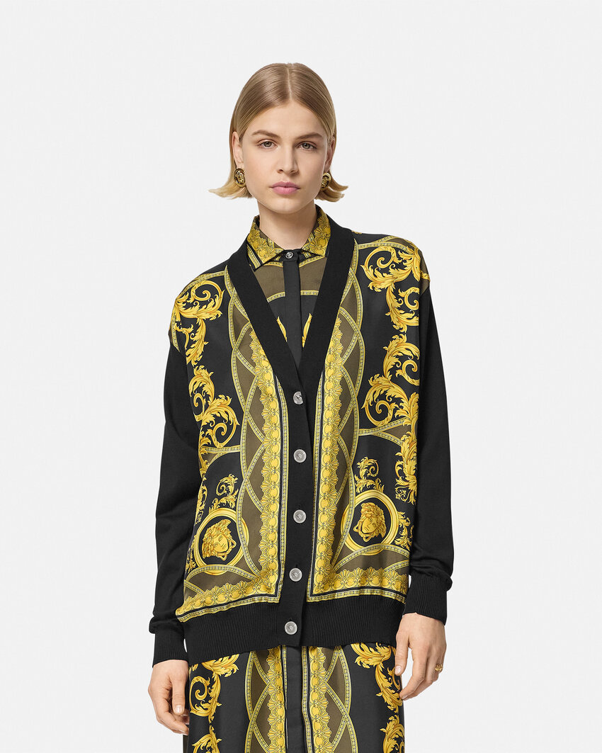 Versace Black La Coupe Des Dieux Cardigan In Black