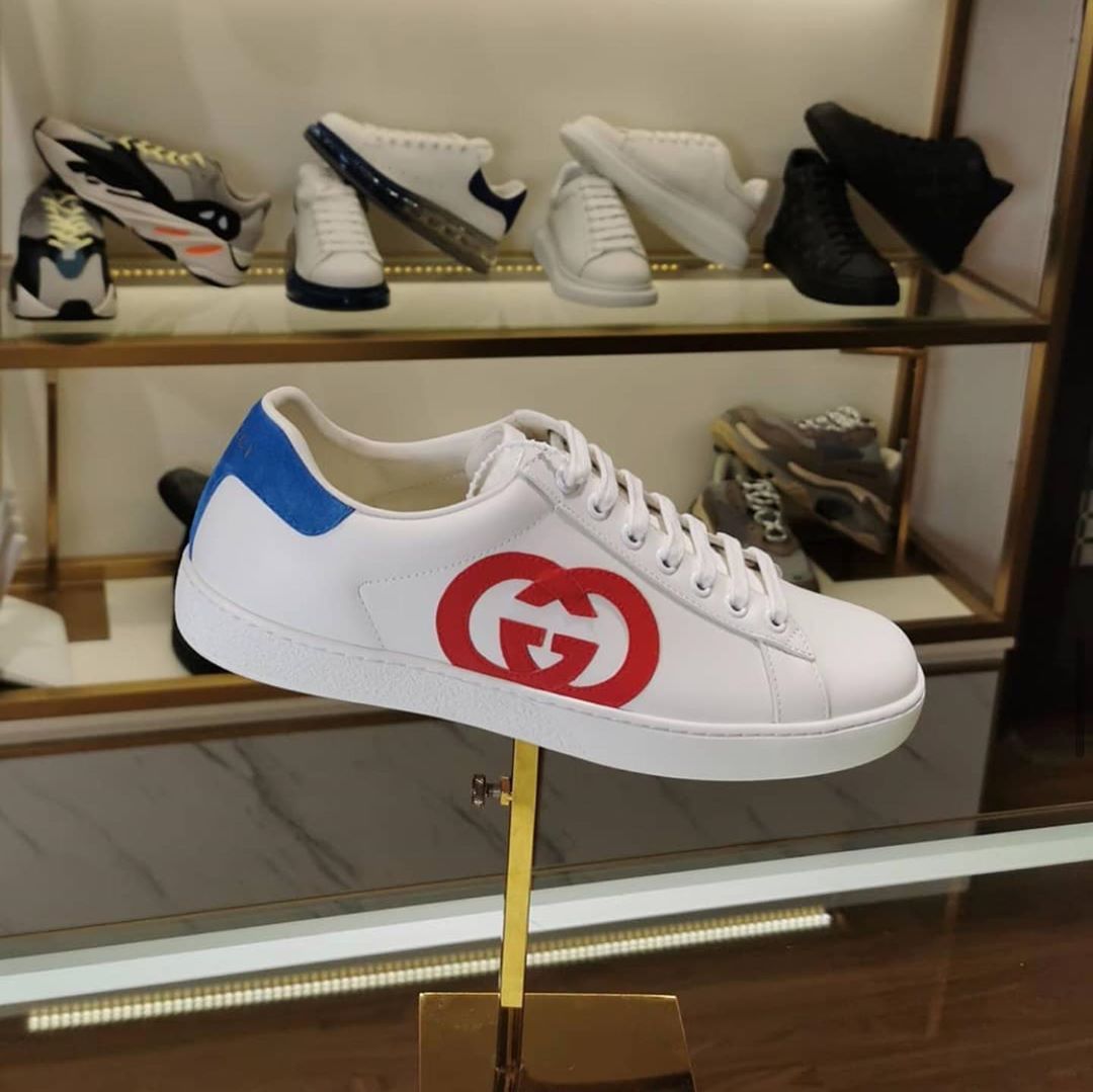 Shop Gucci Ace Logo-patch Sneakers In White