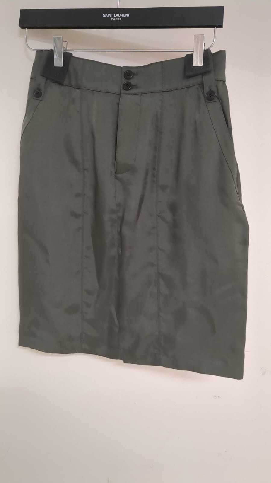 Saint Laurent Satin Pencil Mini Skirt In Black