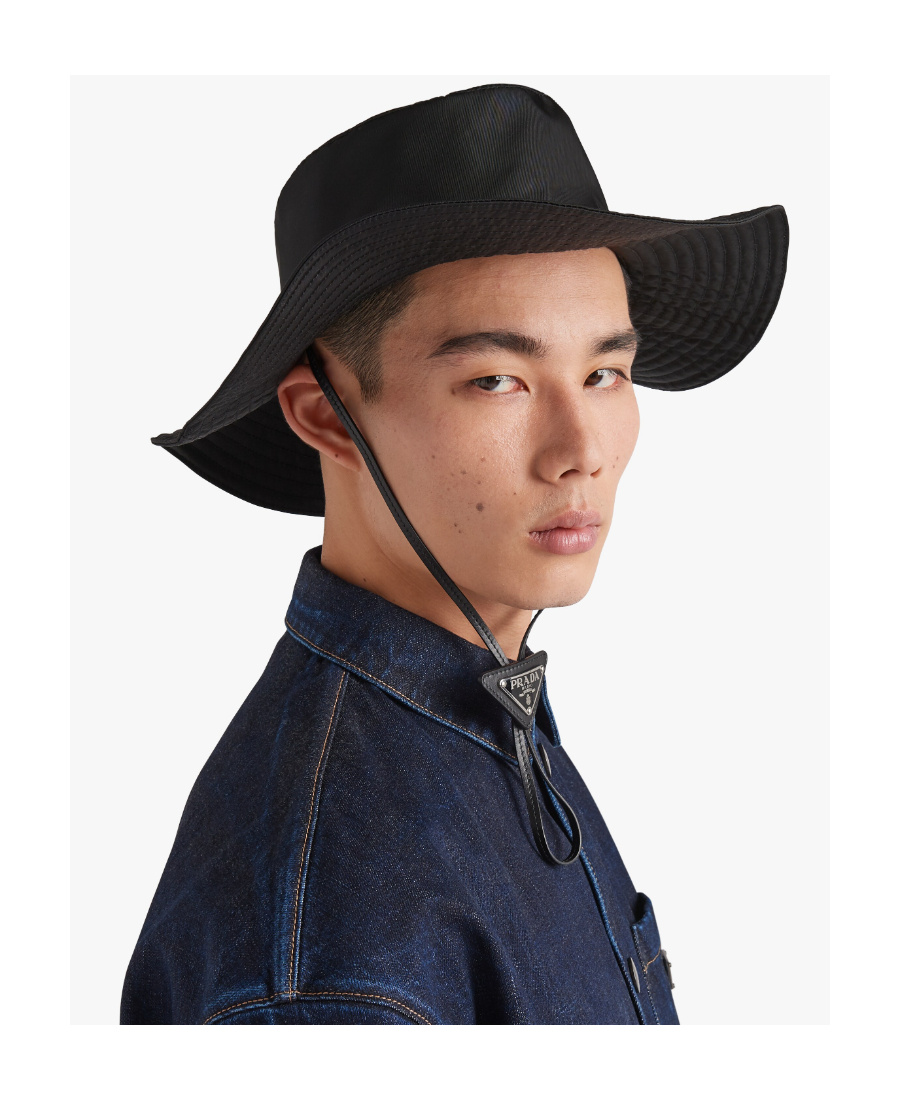 Prada Re-nylon Fedora Hat In Black