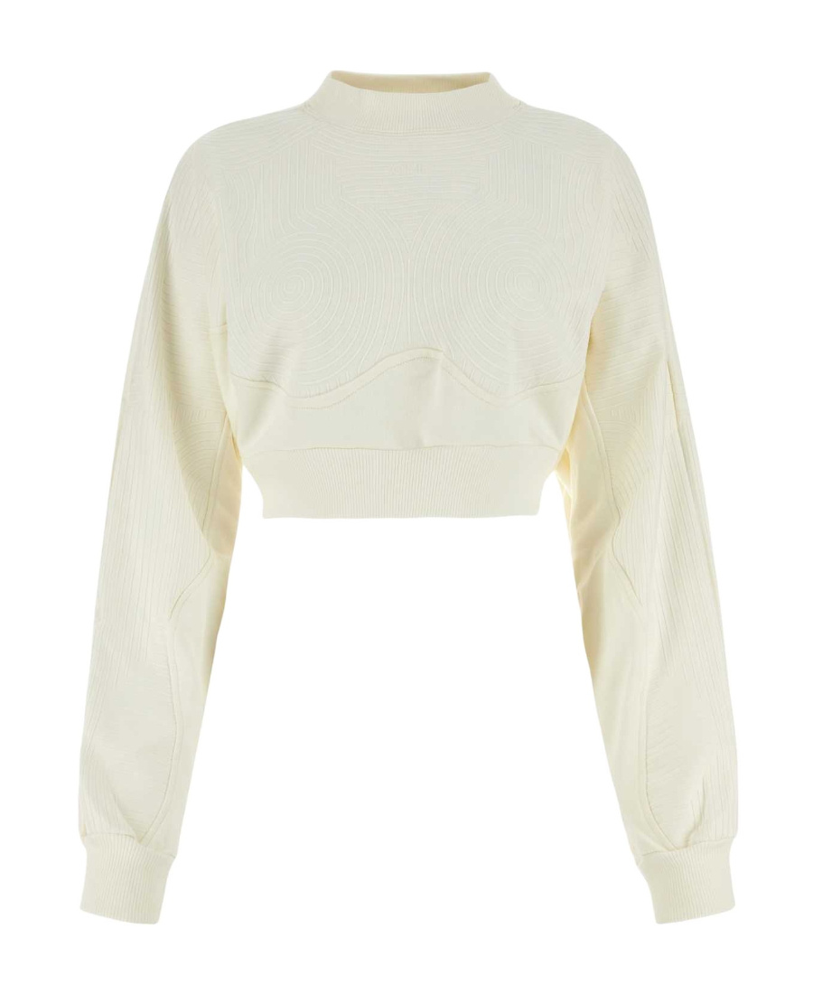 OFF-WHITE OFF-WHITE LONG-SLEEVED CREWNECK CROPPED SWEATSHIRT