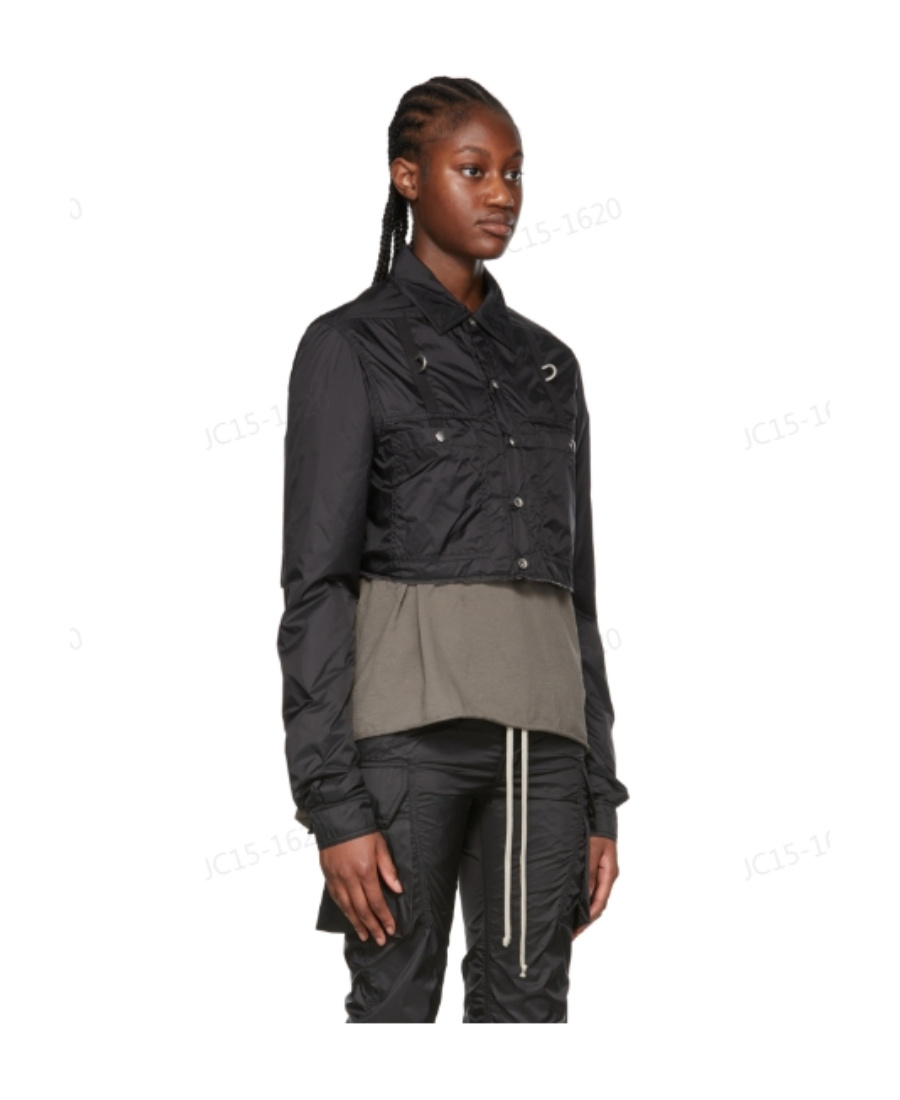 Rick Owens Drkshdw Short Ribbon Casual Jacket In Black