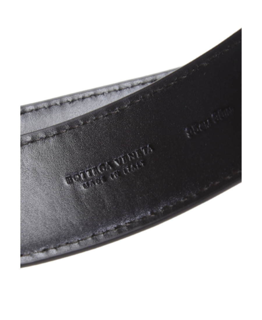Bottega Veneta Woven Buckle Belt In Black