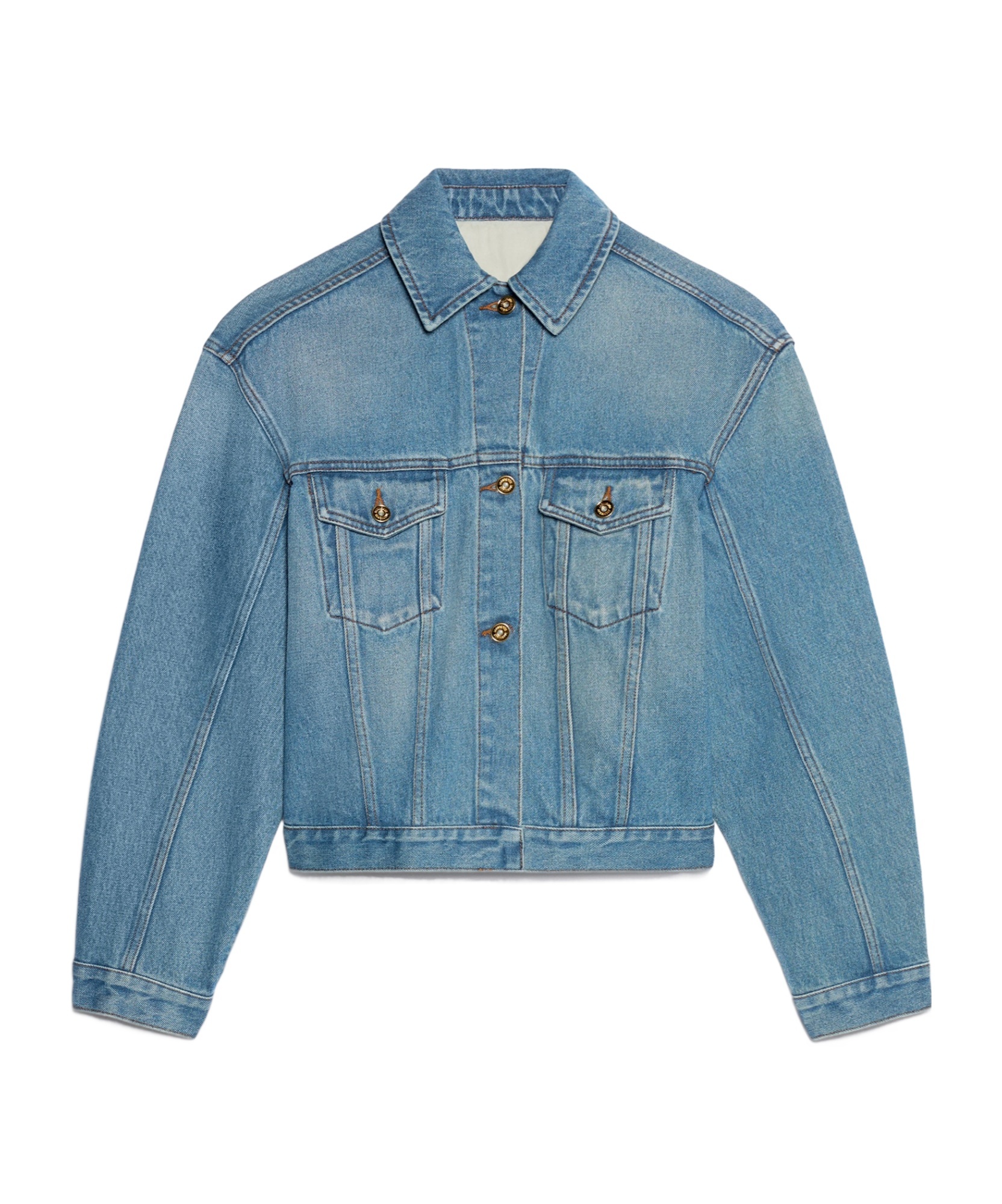 Jacquemus Long-sleeved Denim Jacket In Blue