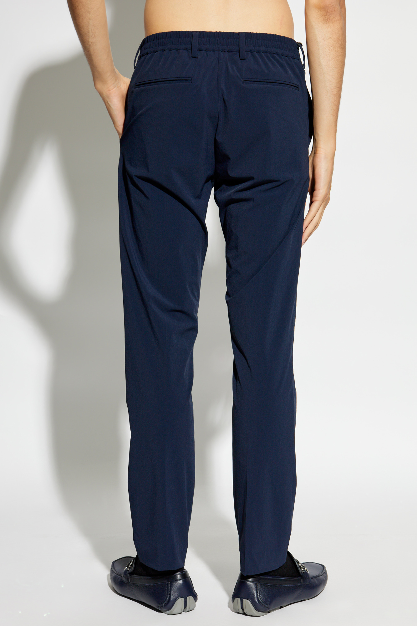Shop Paul Smith Pressed Crease Tailored Trousers In Black