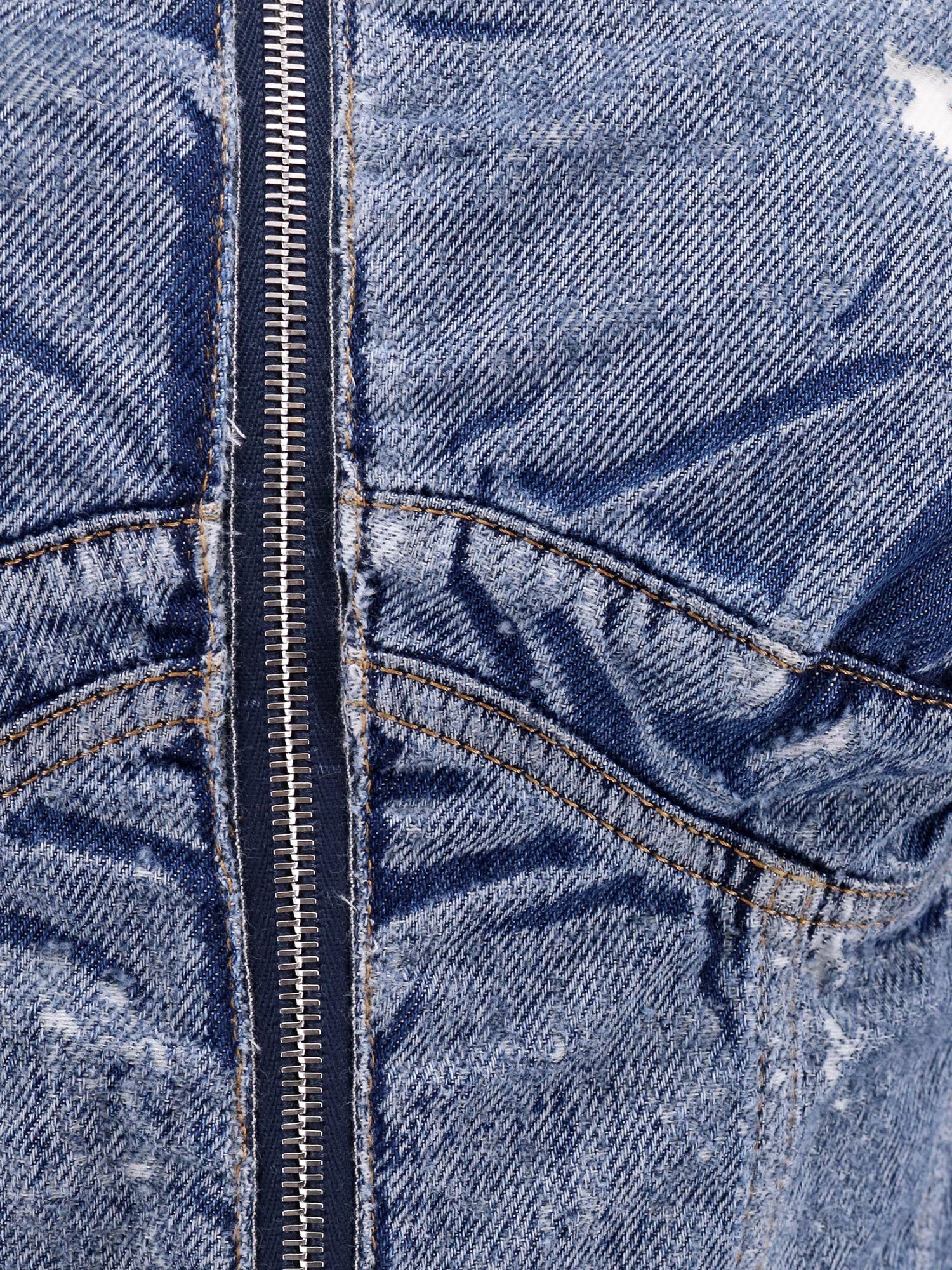 Diesel Milly Denim Fitted Jacket With Zip In Blue