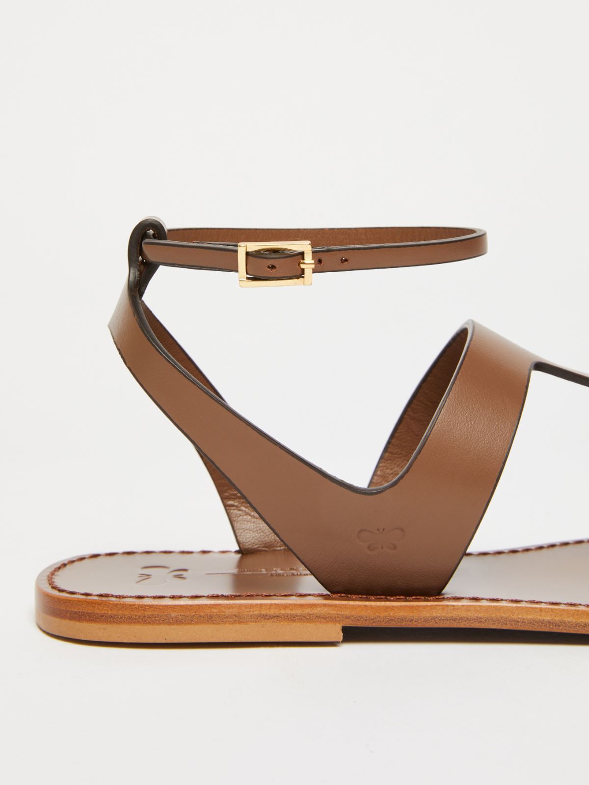 Weekend Max Mara Sandalo In Pelle In Brown