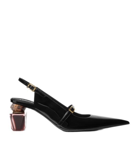Versace Pointed-toe Slingback Pumps In Black