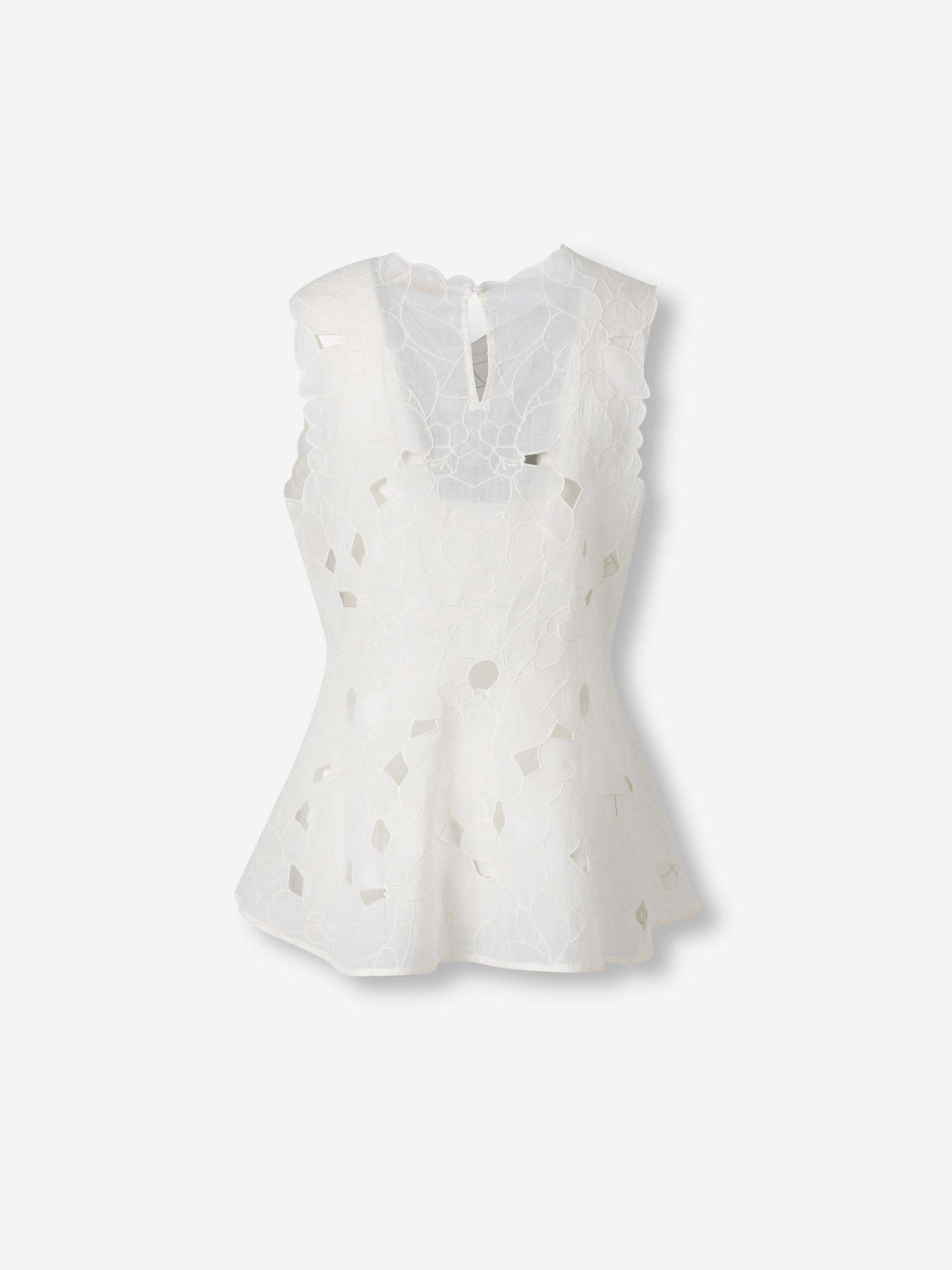 Ulla Johnson Ali Cutout Embroidered Cotton-voile Top In Multi