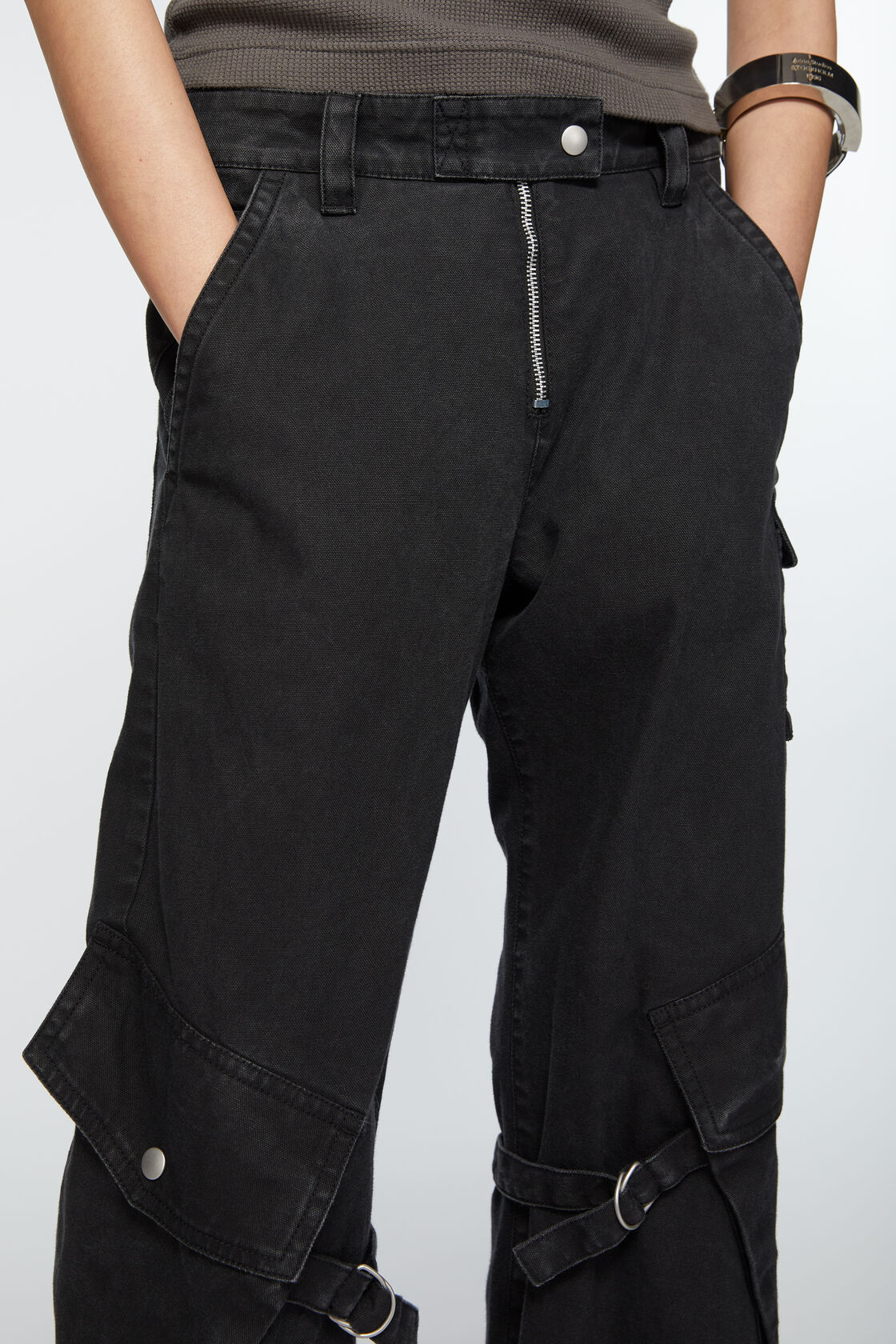 Acne Studios Mid-waist Straight-leg Trousers In Black
