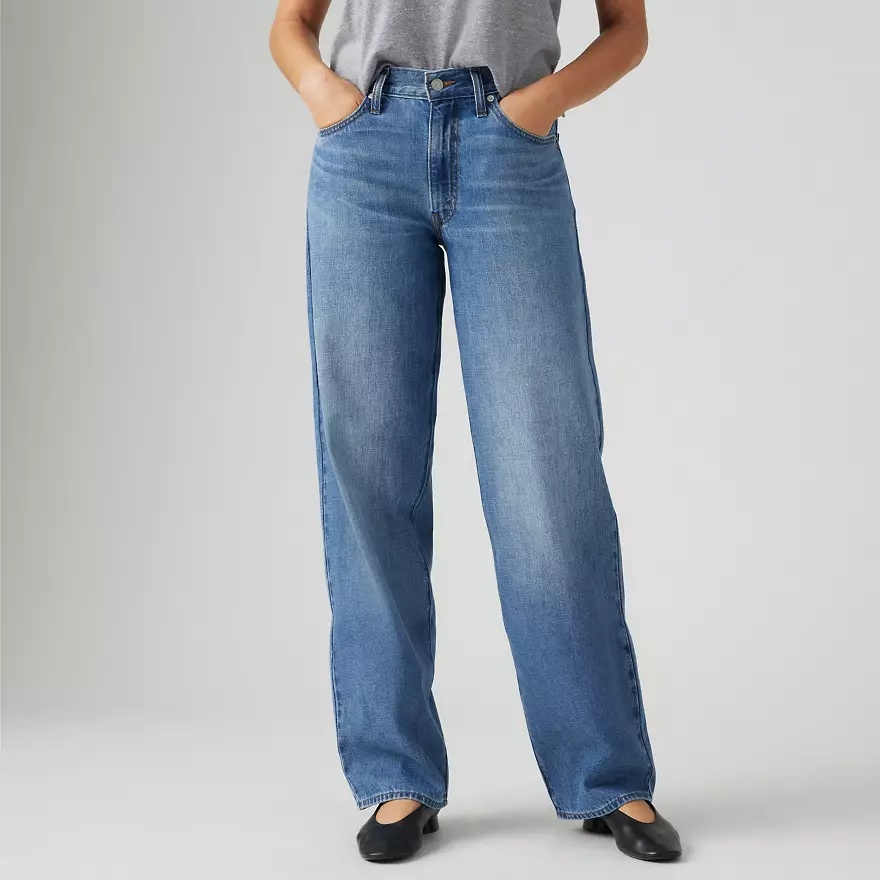 Levi's Baggy Dad Linen Denim Jeans In Blue