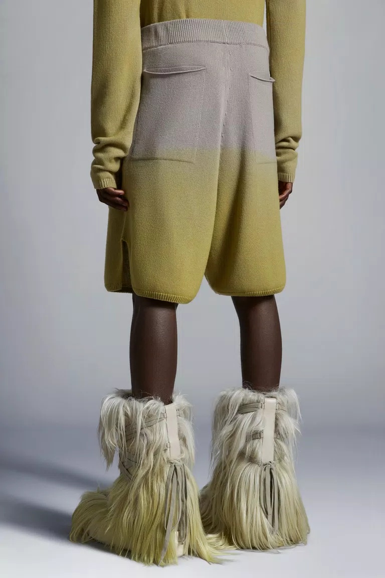 Moncler X Rick Owens X Rick Owens Knitted Shorts In Gray