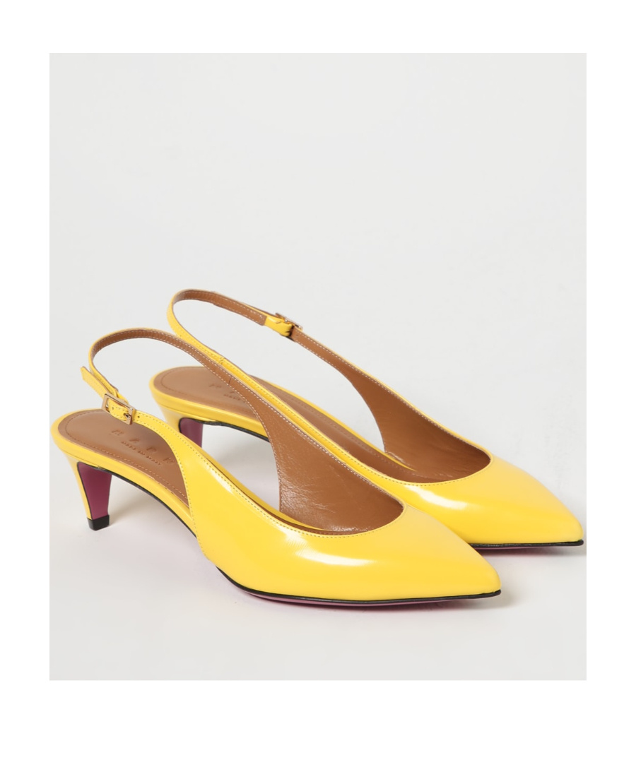 Marni 55mm Slingback Leather Pumps In Yellow