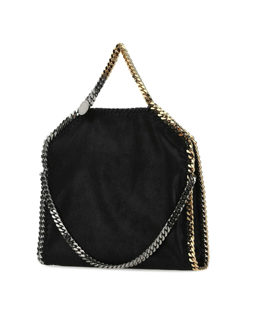 Stella Mccartney Women Black Shaggy Deer Falabella Fold Over Handbag In Black