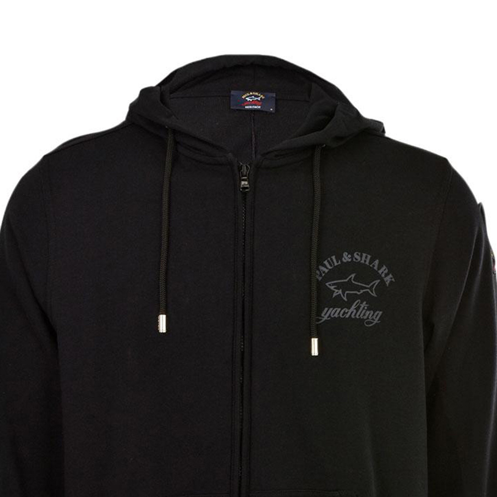 Paul & Shark Pull Rope Hooded Sweater In Black