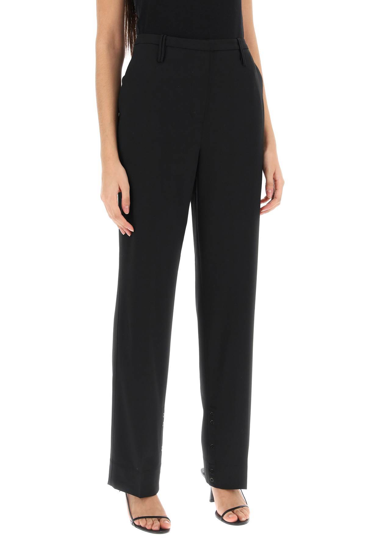 Ganni Mid-rise Tailored Trousers In Black