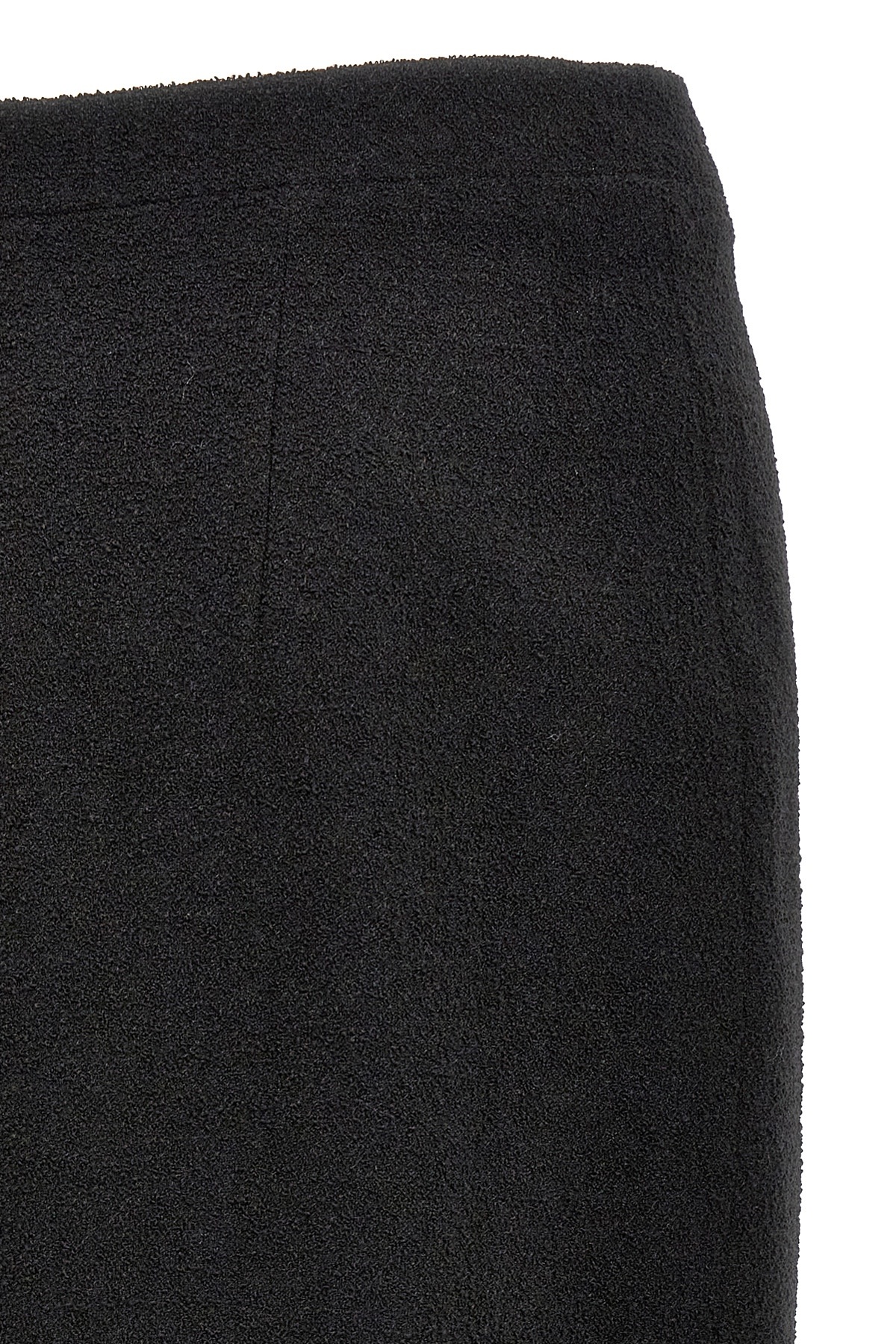 Alessandra Rich Midi Tweed Boucl Skirt In Black