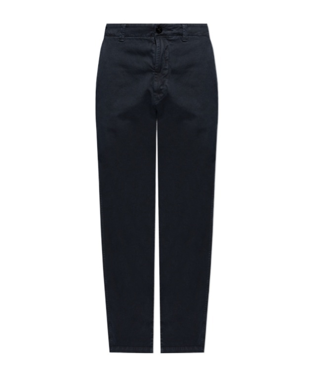 Stone Island Compass-patch Cotton Trousers In Black
