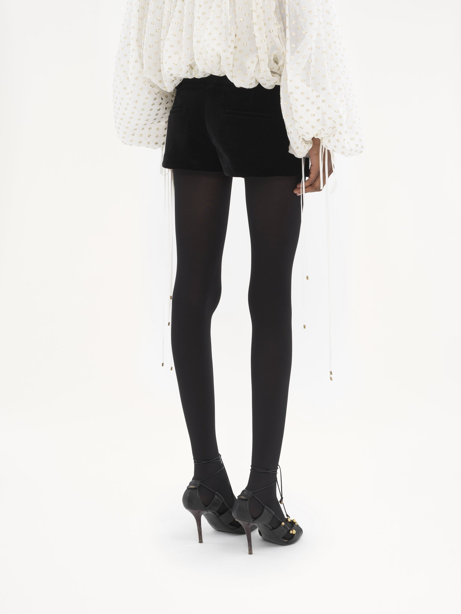 Chloé Velvelt Mini Shorts In Black