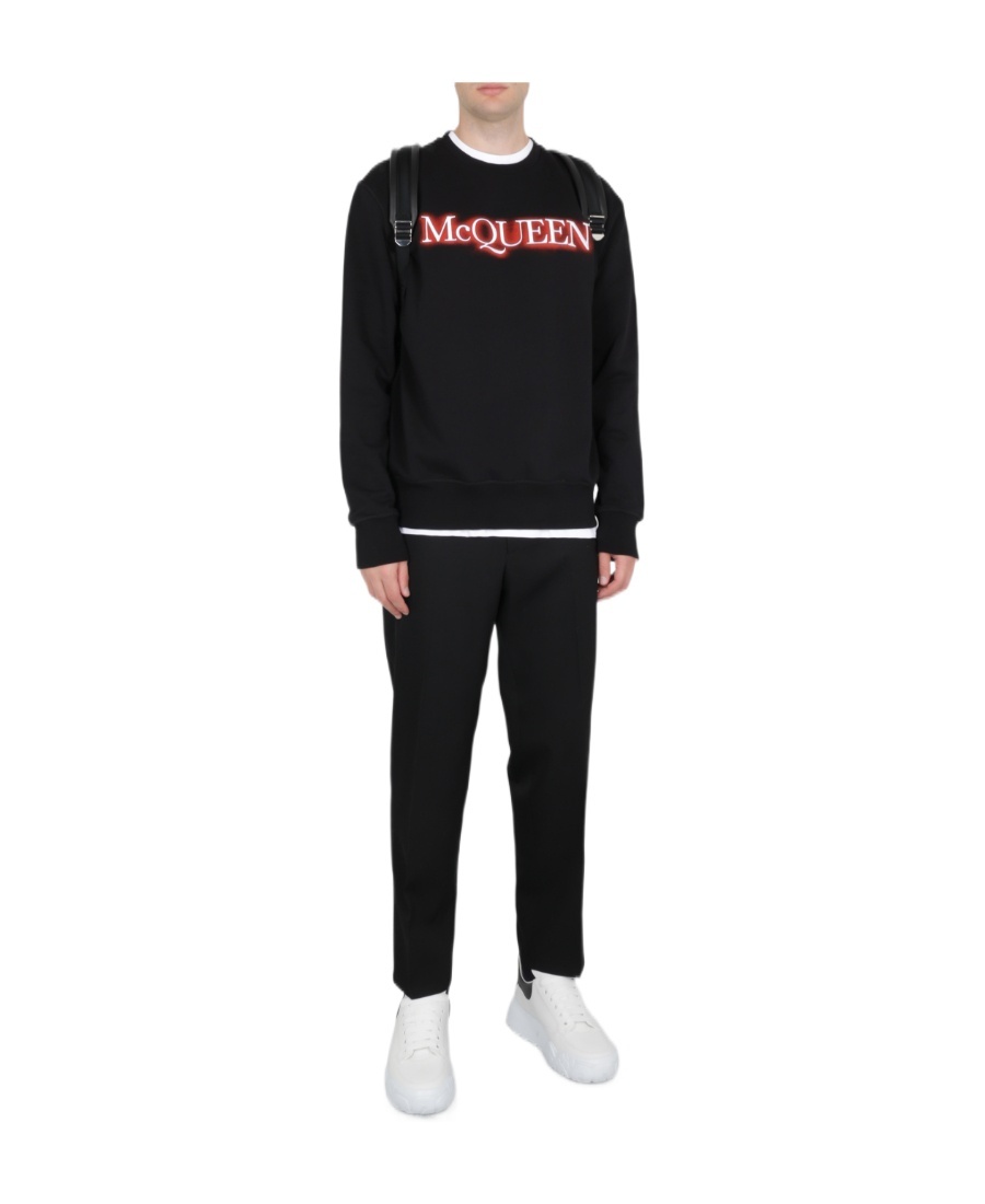 Alexander Mcqueen Spray Effect Logo Sweatshirt In Black