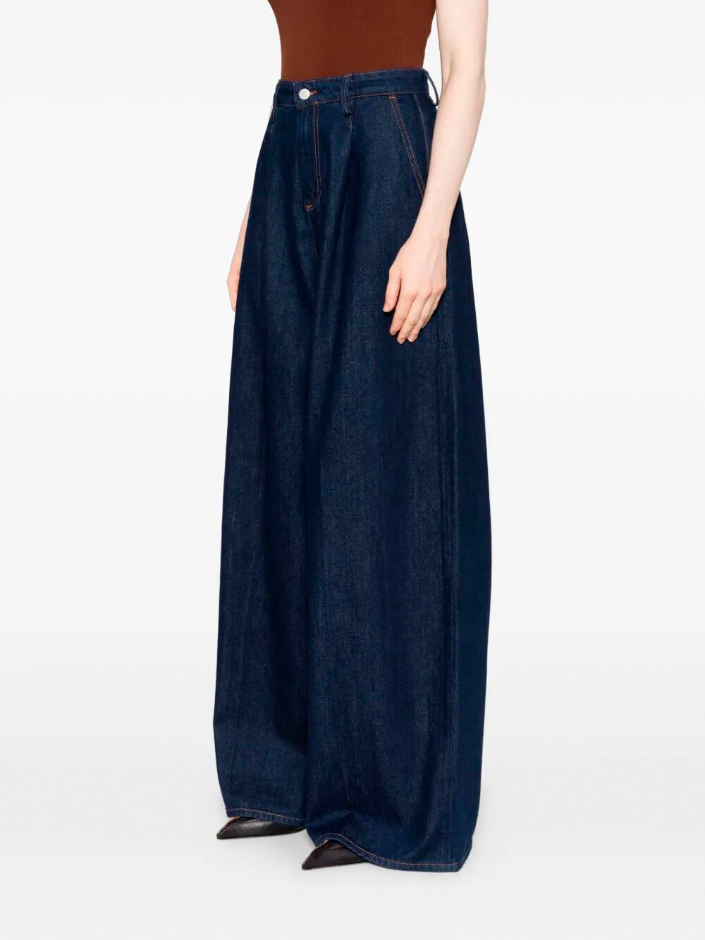 7 For All Mankind Wide-leg Jeans In Black