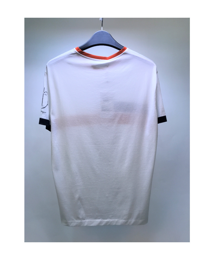 Ferragamo T-shirt With Round Neck And Short Sleeves In Gray