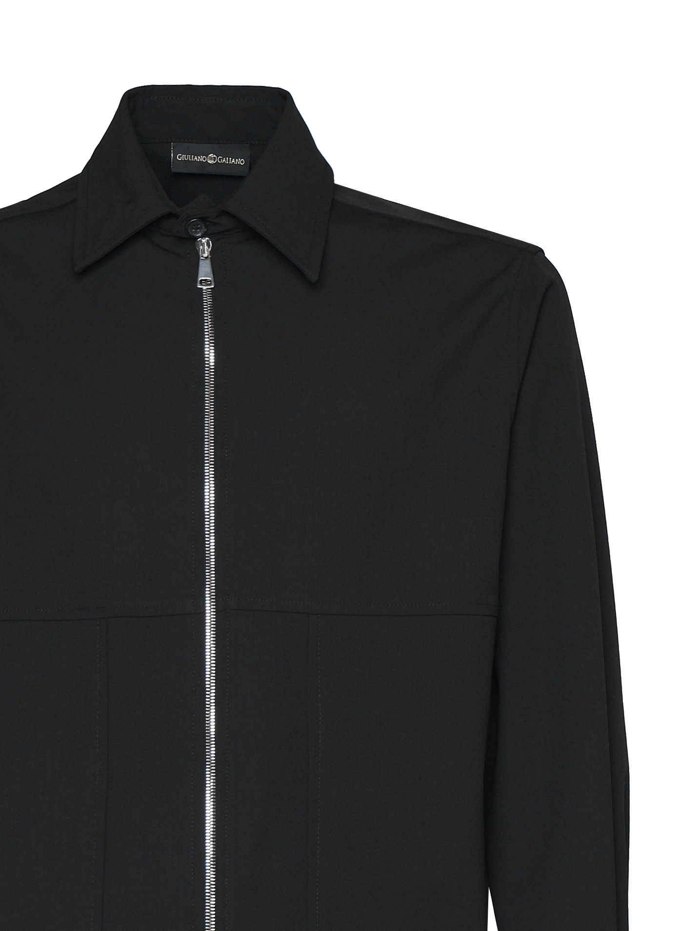 Giuliano Galiano Magik Zip-front Shirt In Black