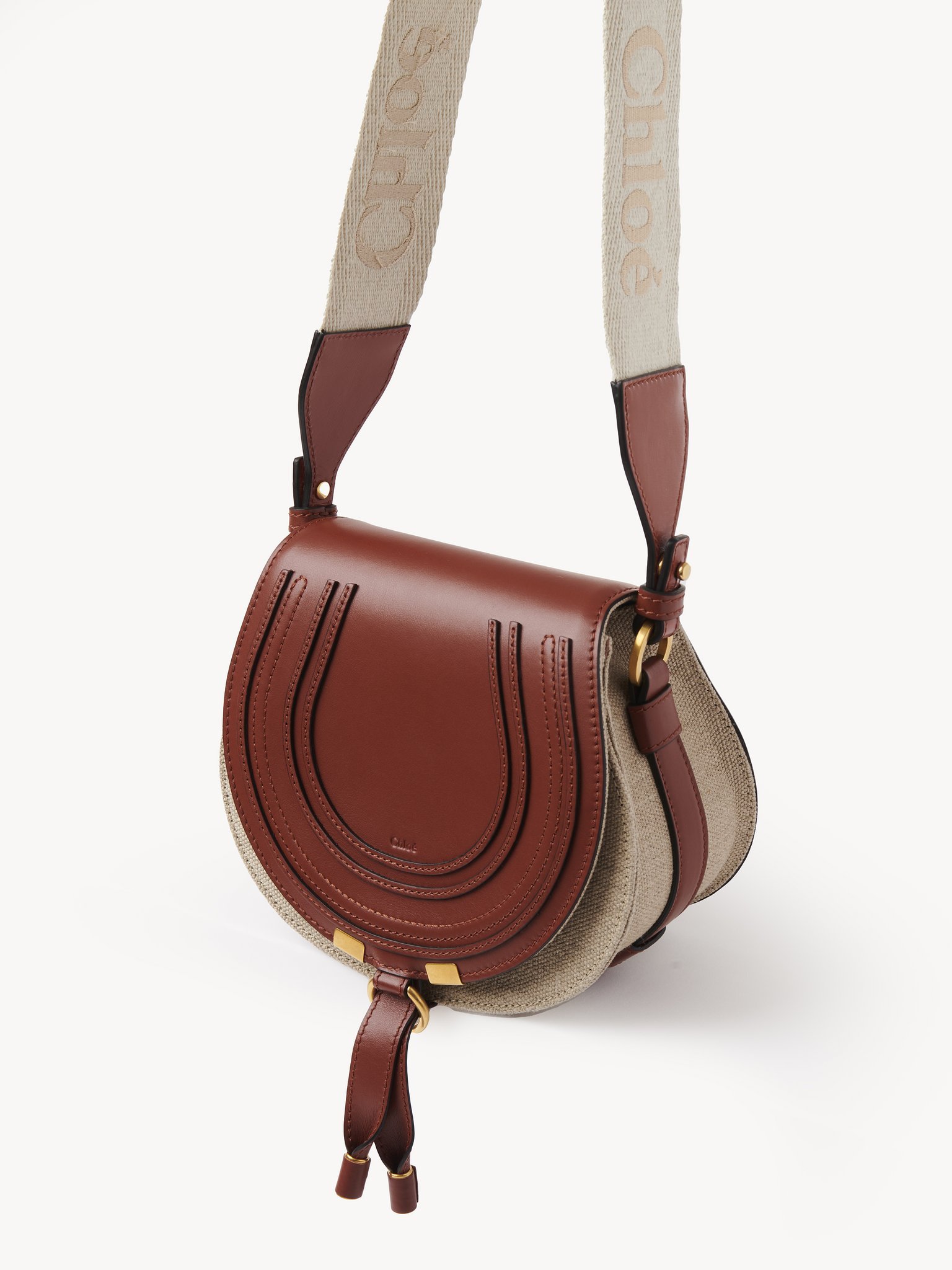 Chloé Marcie Leather Cross Body Bag In Brown
