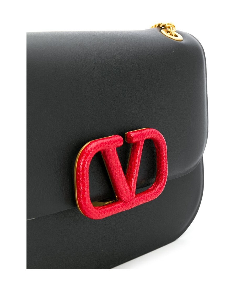 Valentino Small Vlock Shoulder Bag In Black