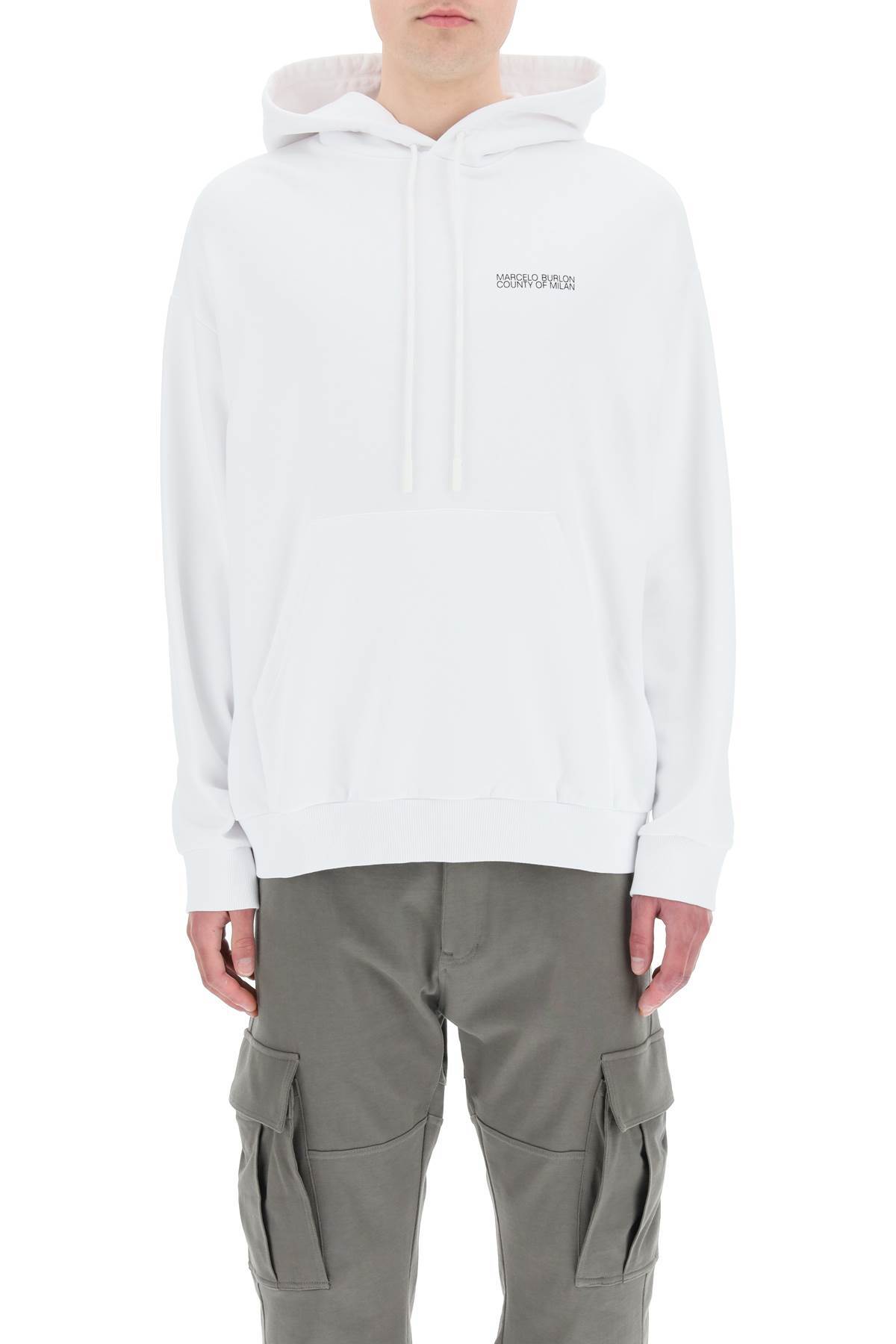 MARCELO BURLON COUNTY OF MILAN MARCELO BURLON COUNTY OF MILAN TEMPERA CROSS DRAWSTRING HOODIE