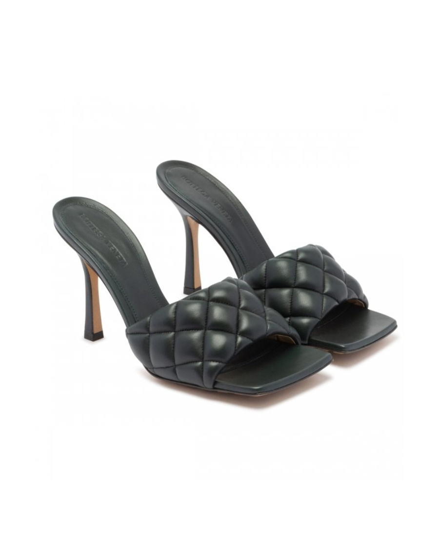 Bottega Veneta 90mm Padded Quilted Leather Sandals In Black