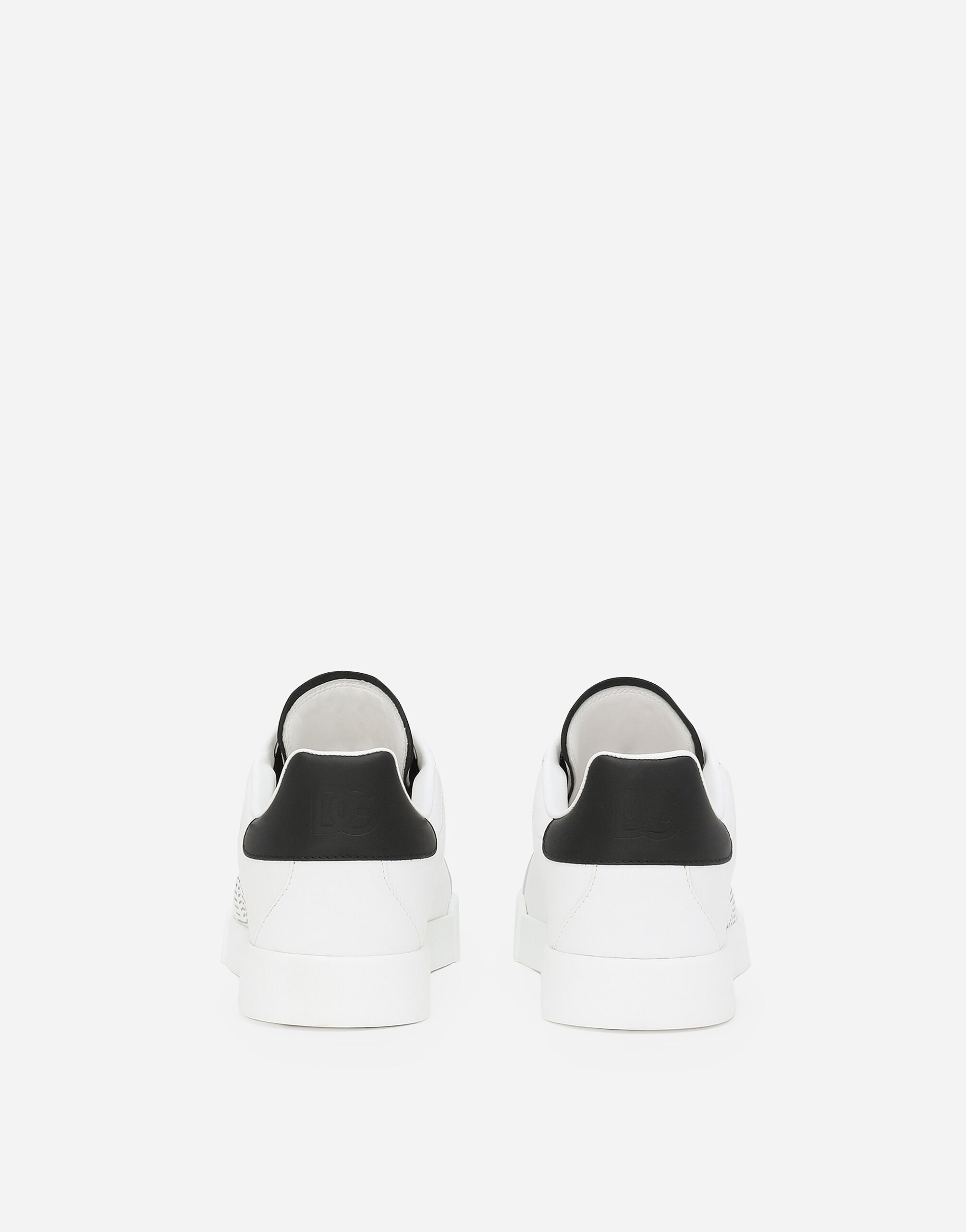 Dolce & Gabbana 'portofino Light' White Sneakers With Perforated Logo On The Side And Logo Patch On The Tongue In White