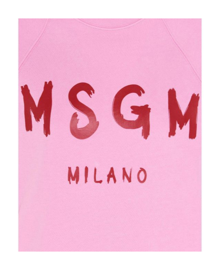 Msgm Logo Details Hoodie In Pink