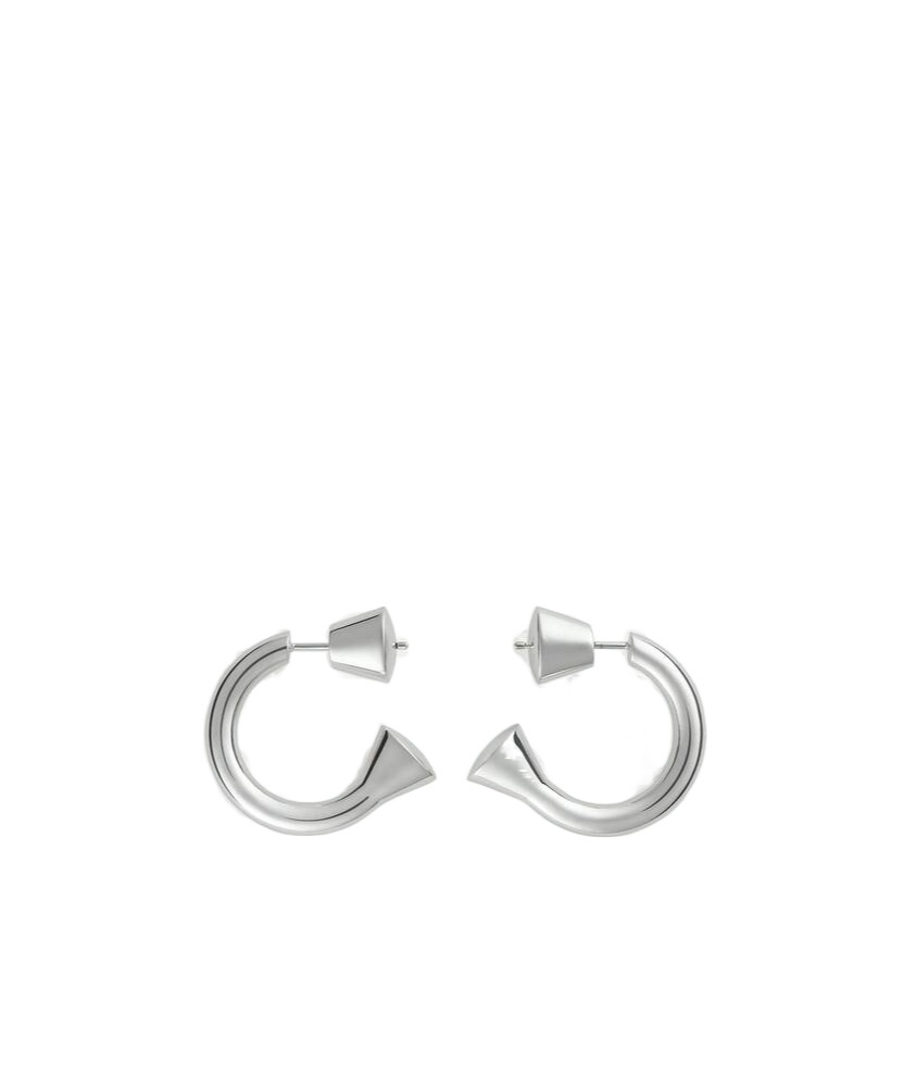 Bottega Veneta Oval Earrings In Gray